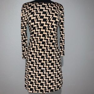 Black and Tan Open Back Dress